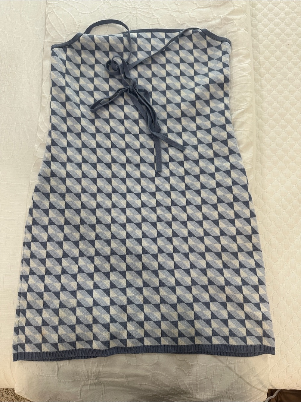 Abercrombie & Fitch Geometric Knit Halter Dress